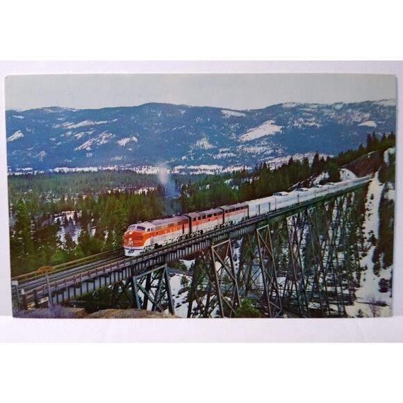 Railroad Postcard Vista-Dome California Zephyr Rail Train Sierra Nevada Bridge - Picture 1 of 2